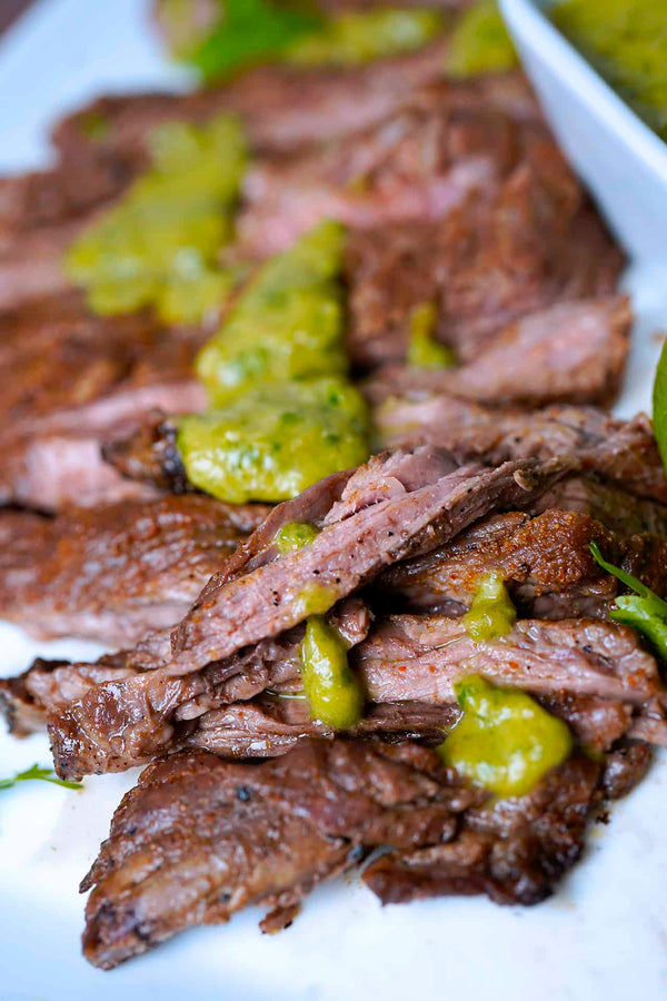 Skirt Steak with Hatch Chile Sauce