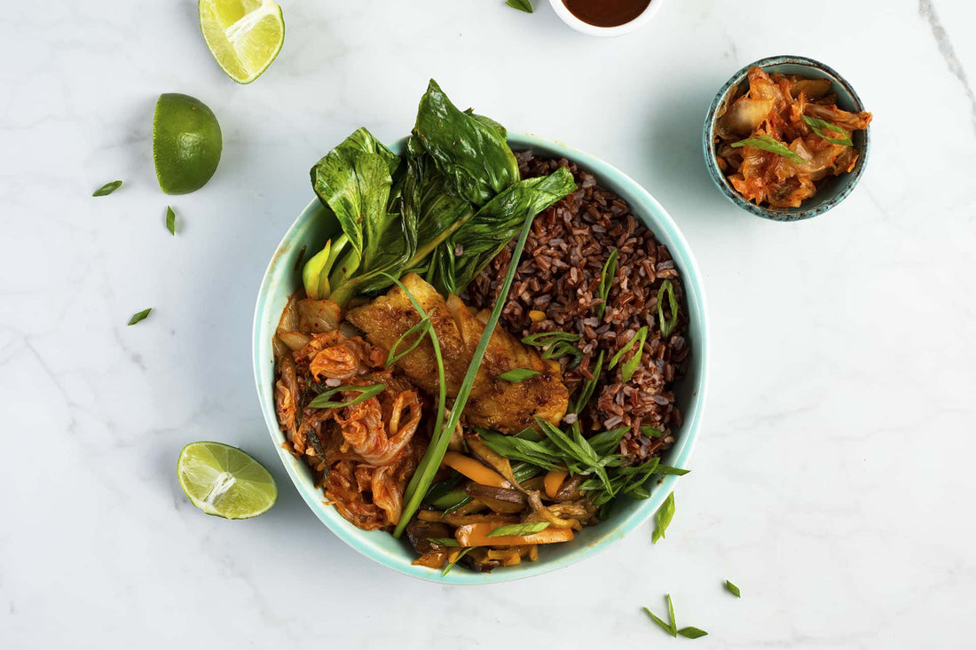 Asian-style Cod and Kimchi Bowl Recipe - LGCM Dev