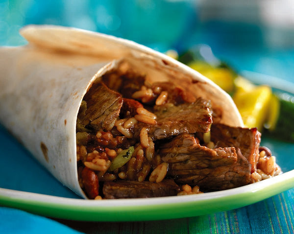 Cajun Beef and Bean Burritos