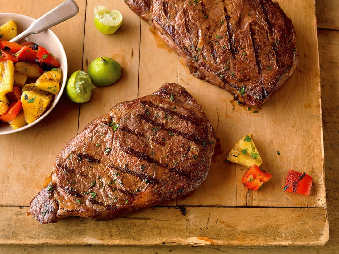 Caribbean Ribeye Steaks with Grilled Pineapple Salad - LGCM Dev