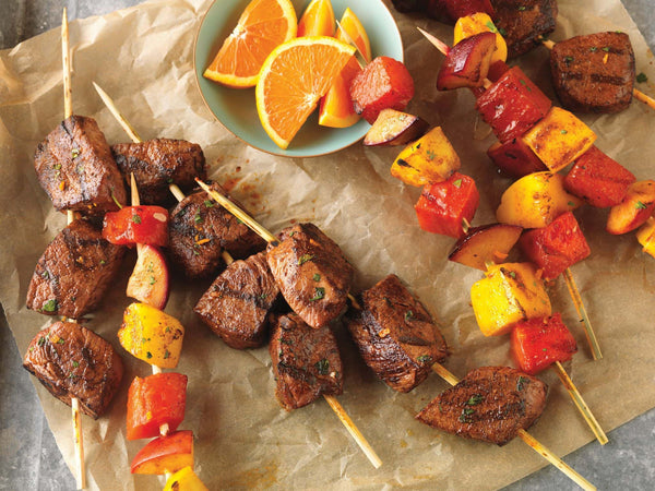 Citrus-Marinated Beef Top Butt & Fruit Kabobs