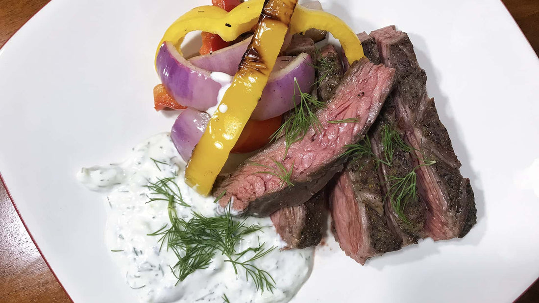 Greek Flank Steak with Tzatziki Sauce - LGCM Dev