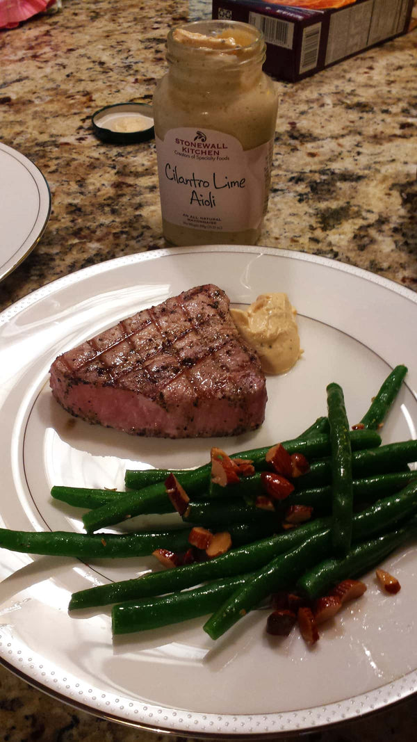 Grilled Tuna with Cilantro Lime Aioli