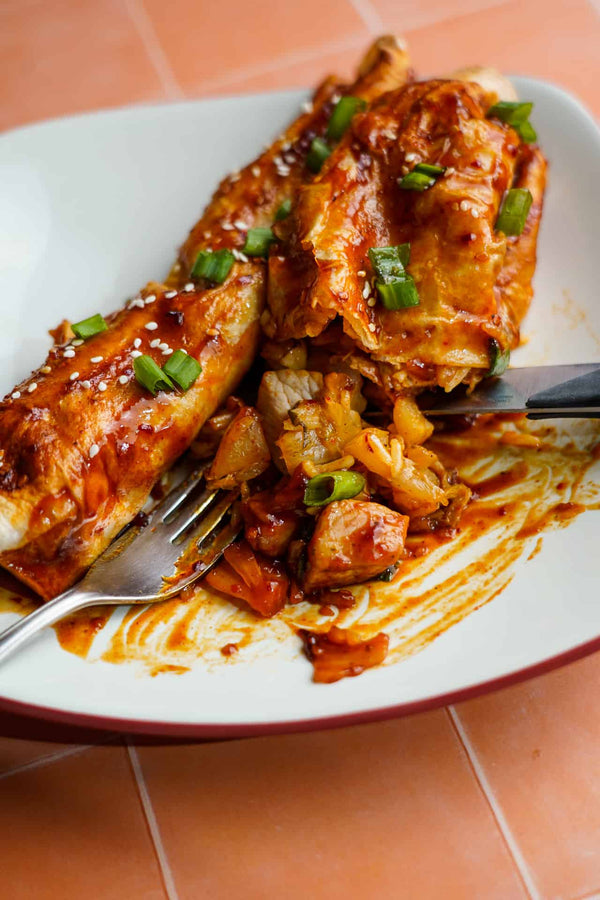 Korean Pork Enchiladas