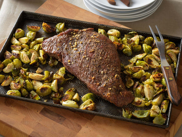 Sheet Pan Beef Tri-Tip and Brussels Sprouts