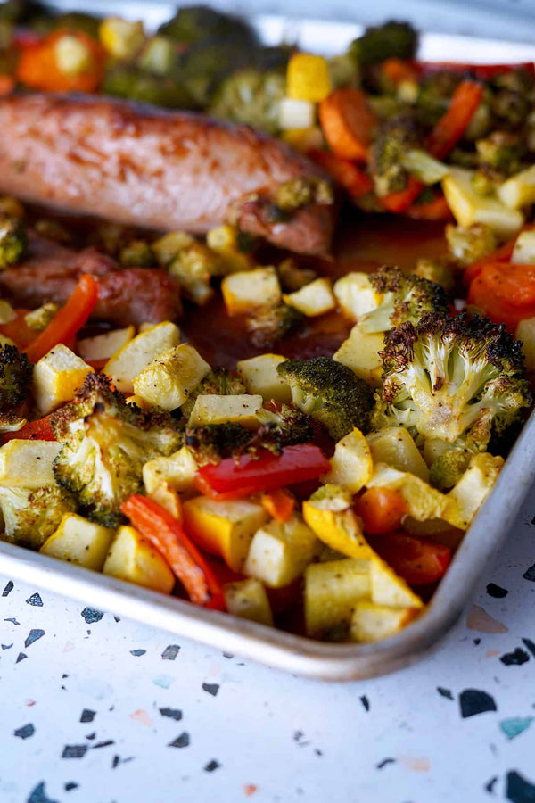 Sheet Pan Pork and Rainbow Vegetables