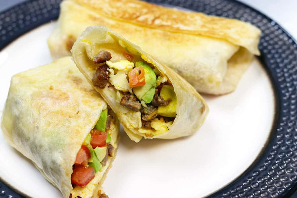 Taco Bratwurst Breakfast Burritos