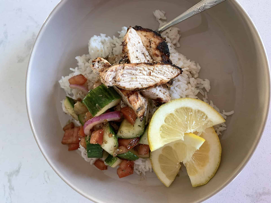 Za'atar Grilled Chicken with Tomato Cucumber Salad - LGCM Dev