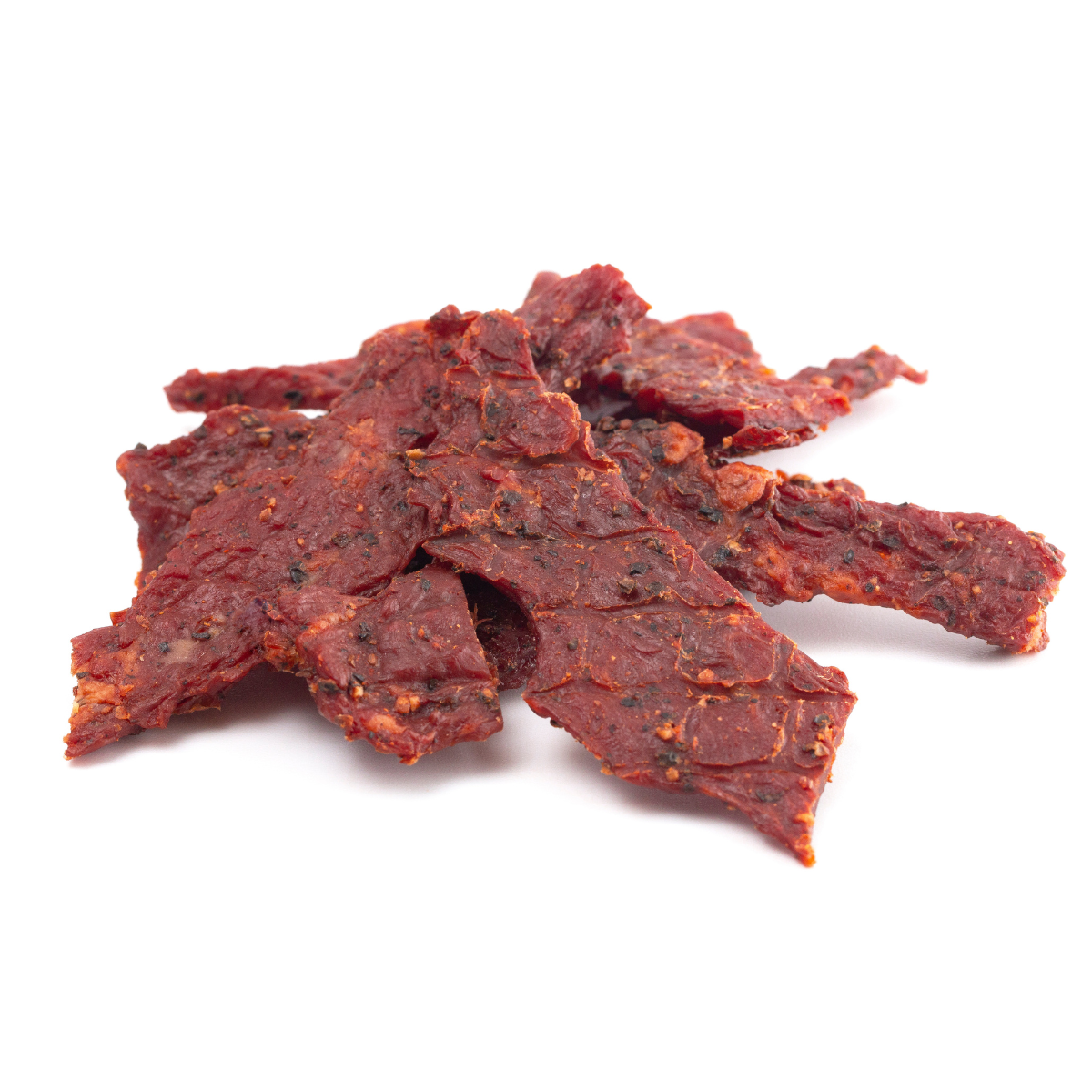 beef jerky on an isolated white background