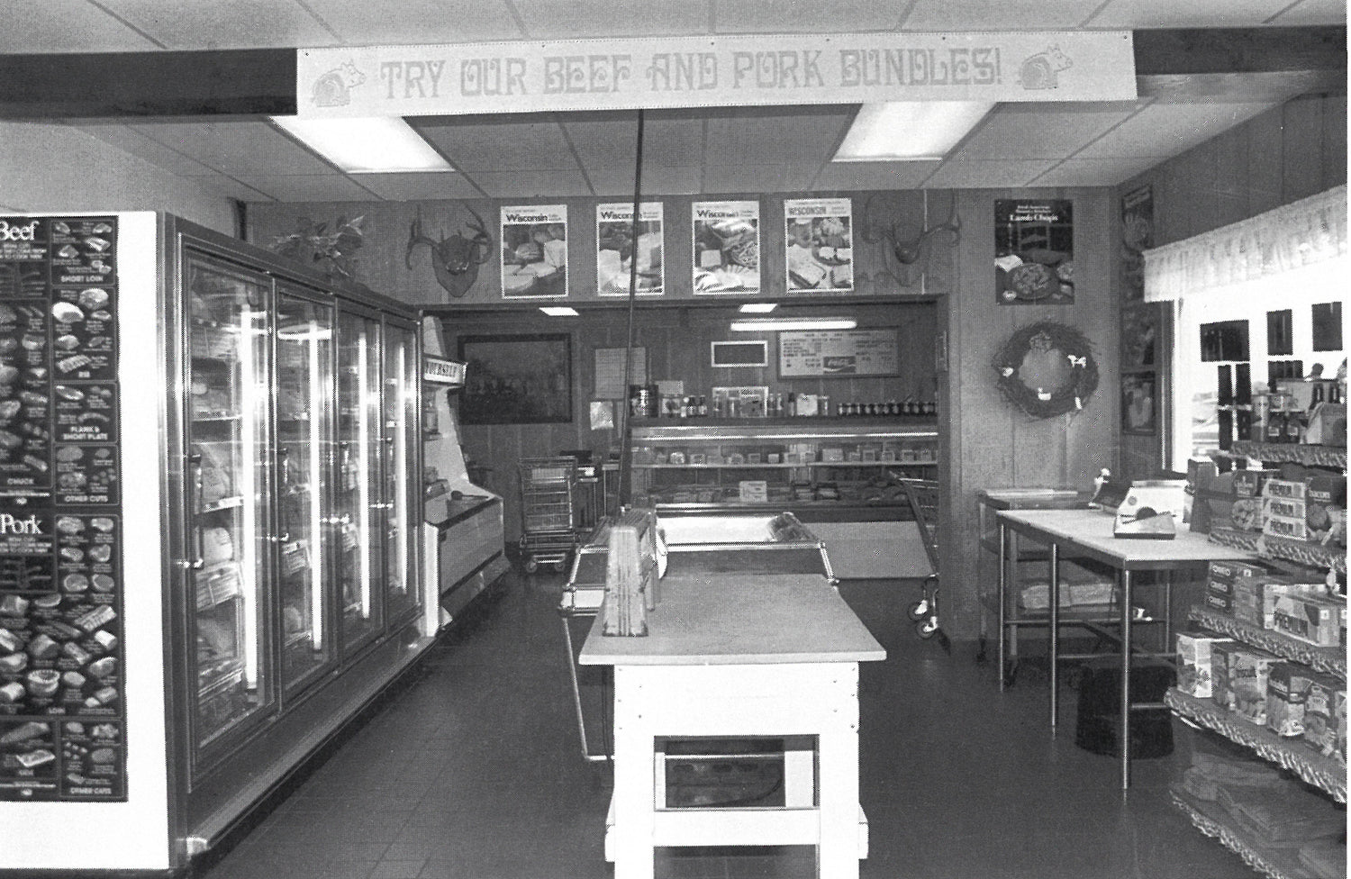 Lake Geneva Country Meats retail butcher shop historic photo