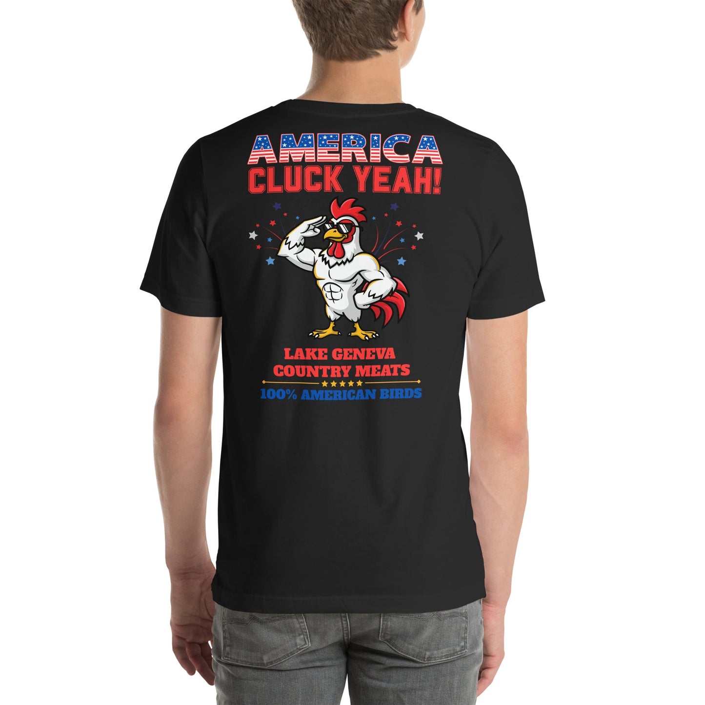 America Cluck Yeah LGCM T-Shirt - Lake Geneva Country Meats
