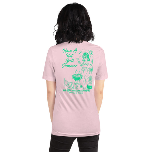 LGCM Hot Grill Summer T-Shirt - Pink - Lake Geneva Country Meats