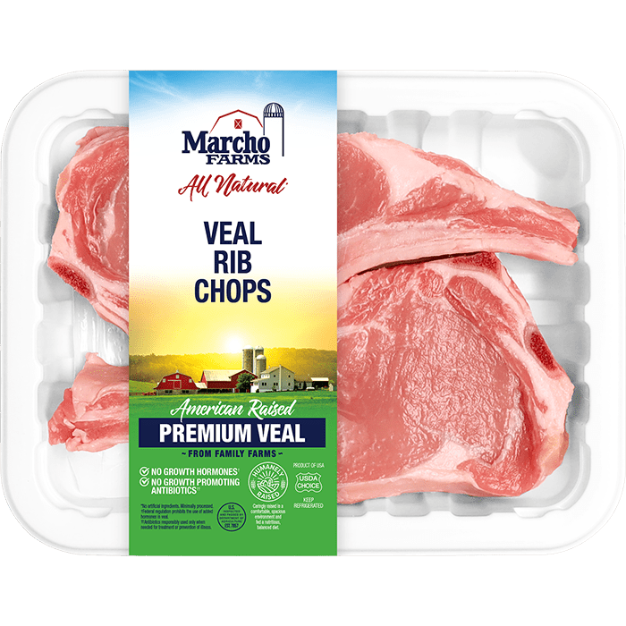a package of marcho farms veal rib chops