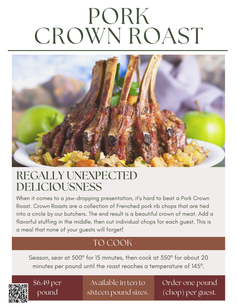 An LGCM Christmas 11 PORK CROWN ROAST