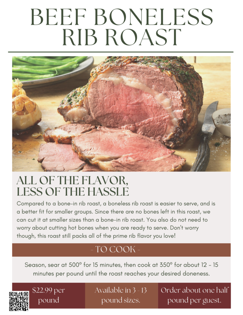 Celebrate the New Year with 4 BNLS RIB ROAST