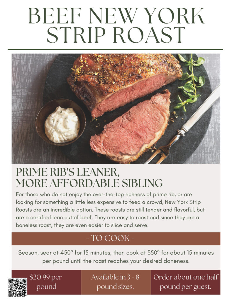 An LGCM Christmas 8 NEW YORK STRIP ROAST