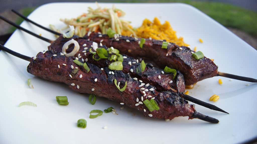 Asian Flank Steak Skewers