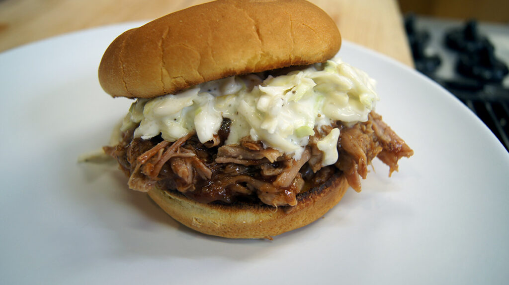 BBQ Pulled Pork Shoulder Roast Sandwich