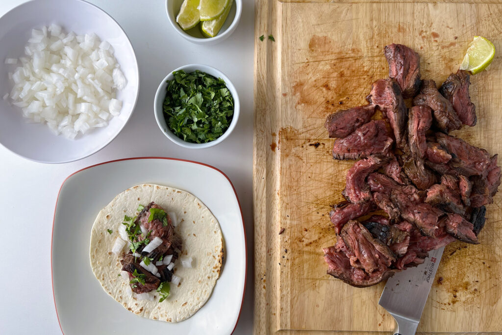 Hanger Steak Tacos Spread