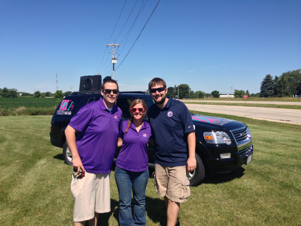 Nick with Kenny and Melissa from WLKG on Customer Appreciation Day 2013.