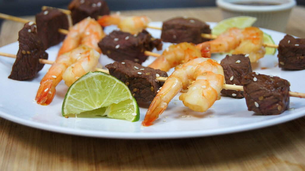 Island Beef and Shrimp Kabobs