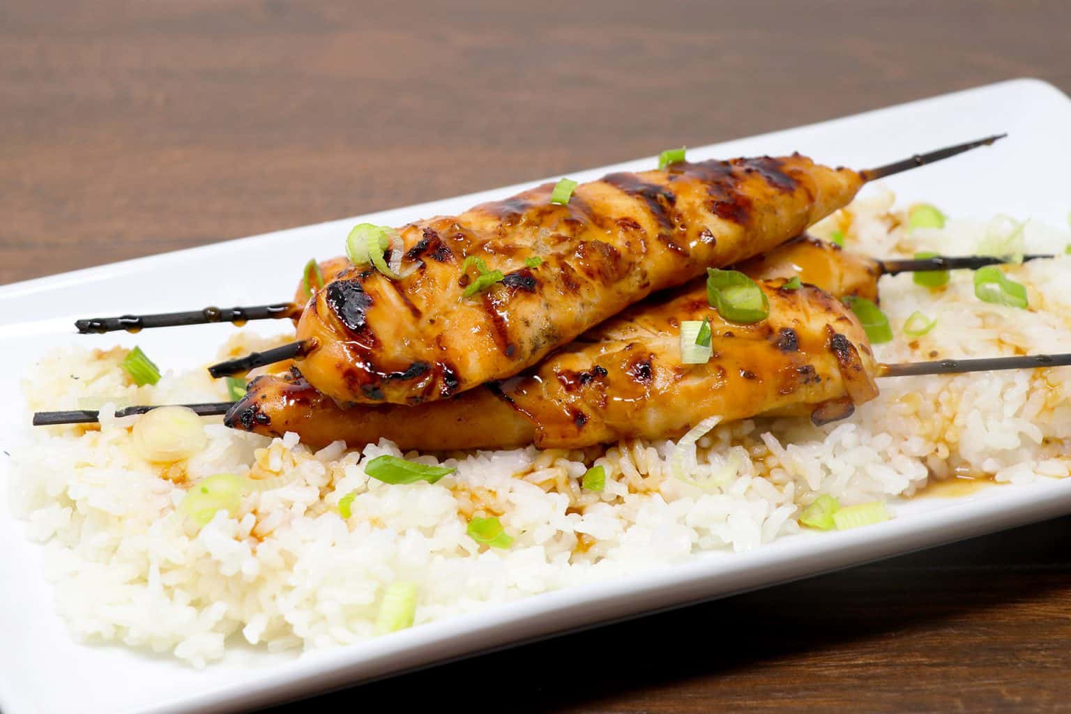 grilled chicken tenders on rice