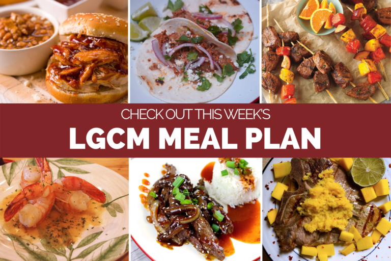 6 recipes for a weekly meal plan