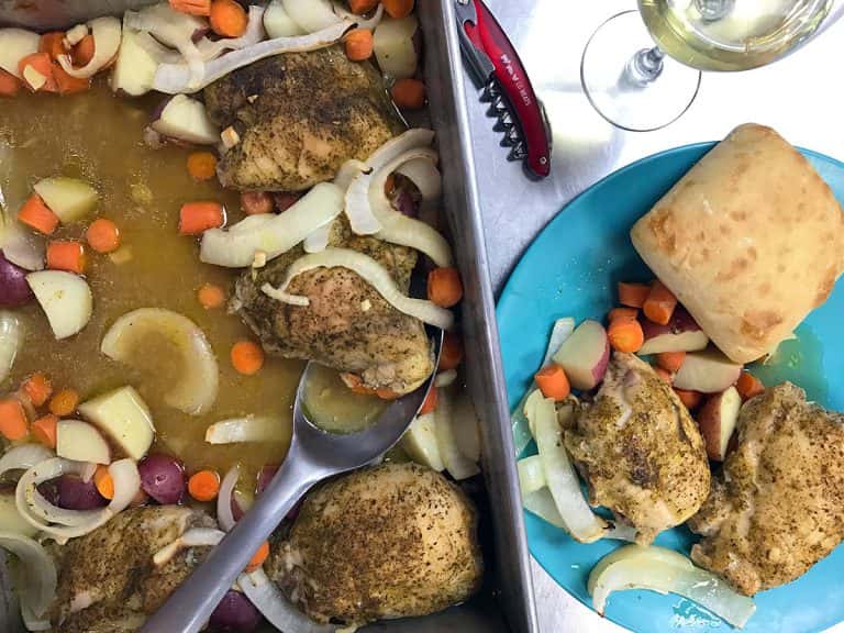 One Pot Chicken Thighs and Veggies