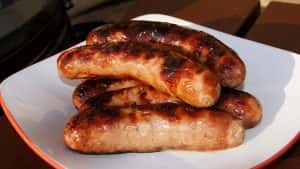 Grilled Cherry Bratwursts