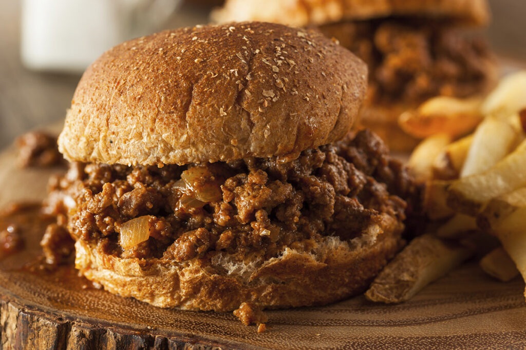 Homemade BBQ Sloppy Joe Sandwiches with Fries