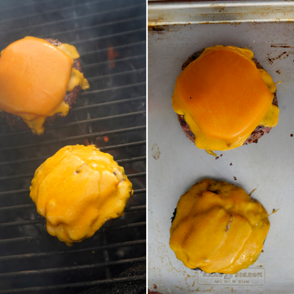 cooked perfect cheeseburgers