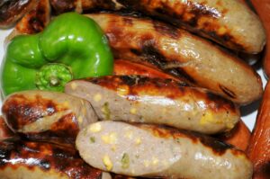 Cheddar Pepper Brats on Grill