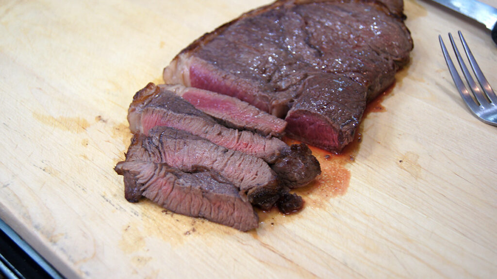 A sliced top butt steak